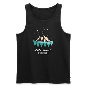 Let's Travel the World Design - Männer Premium Bio Tank Top - Schwarz - Vorne - Michal (187cm)