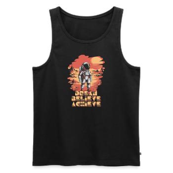 Rêve Croire Accomplir Astronaute - Débardeur bio Premium Homme - noir - Devant - AI Model Male 178 light (178cm)