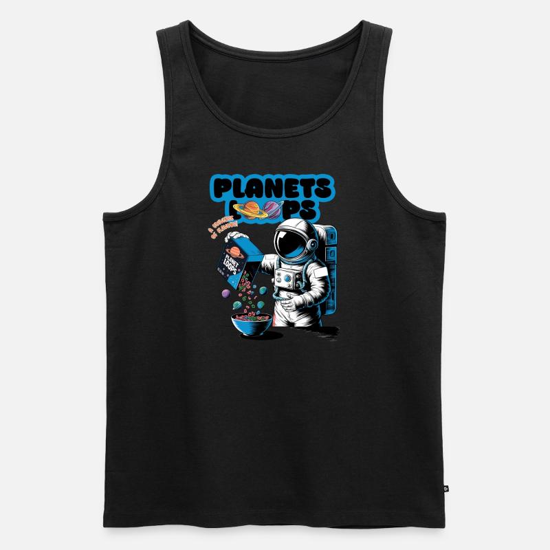 Planet Loops Space Cereal - Männer Premium Bio Tank Top - Schwarz