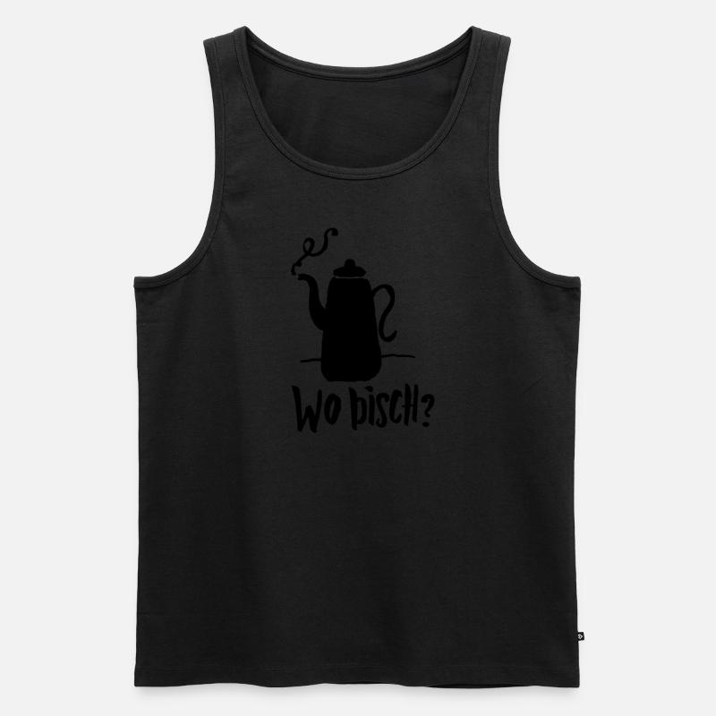 „Wo bisch?“ - Männer Premium Bio Tank Top - Schwarz
