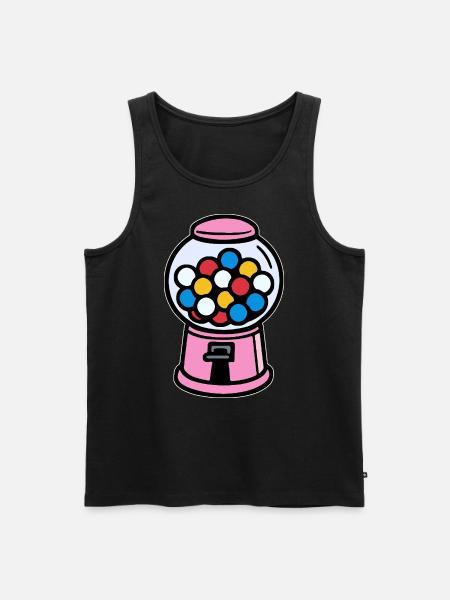 Pinker Retro Kaugummiautomat - Männer Premium Bio Tank Top - Schwarz