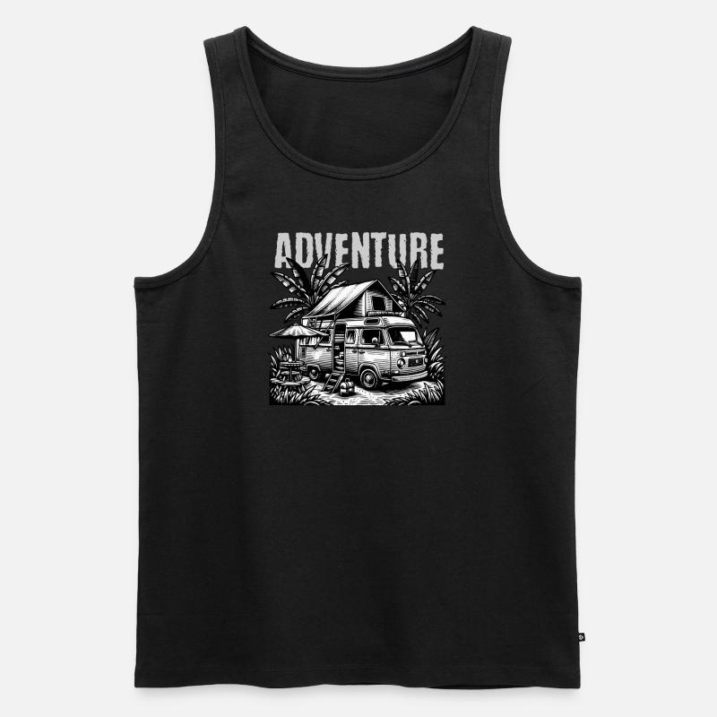 Abenteuer-Van im Dschungelstil - Männer Premium Bio Tank Top - Schwarz