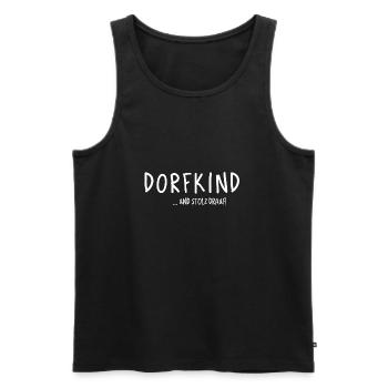 Enfant du village ... et fier de l'être! - Débardeur bio Premium Homme - noir - Devant - AI Model Male 178 light (178cm)