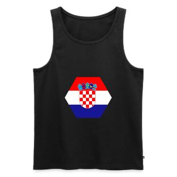 Raute Kroatien Heimat Liebe Geschenk Retro - Männer Premium Bio Tank Top - Schwarz - Vorne - Michal (187cm)