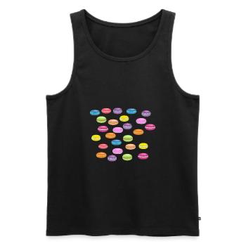 Macarons - Men's Premium Organic Tank Top - black - Front - AI Model Male 178 light (178cm)
