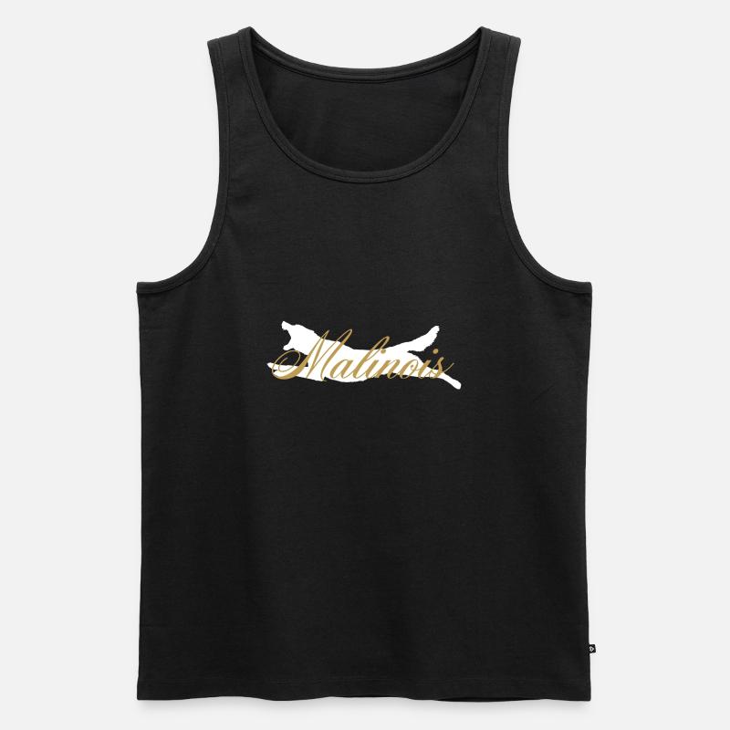 Mali Fly Malinois White - Männer Premium Bio Tank Top - Schwarz