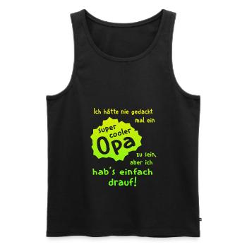 Opa - Super Cool - Männer Premium Bio Tank Top - Schwarz - Vorne - AI Model Male 178 light (178cm)