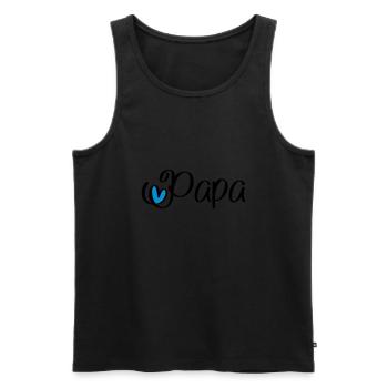 Papa - Männer Premium Bio Tank Top - Schwarz - Vorne - AI Model Male 178 light (178cm)