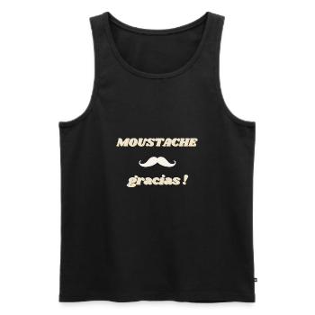 Moustache gracias ! - Débardeur bio Premium Homme - noir - Devant - AI Model Male 178 light (178cm)