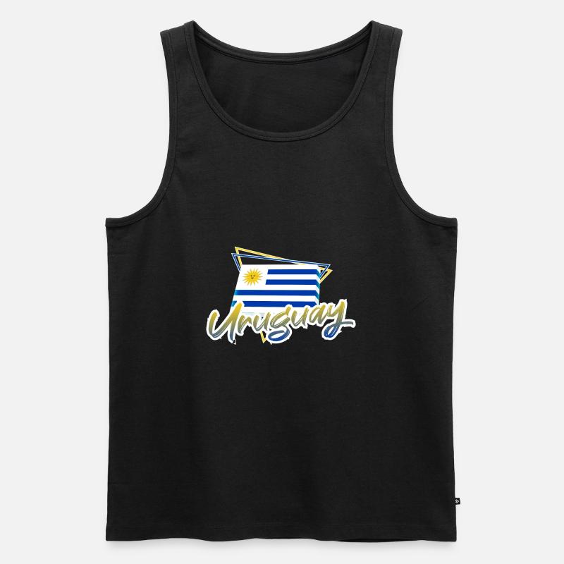 Uruguay - Männer Premium Bio Tank Top - Schwarz