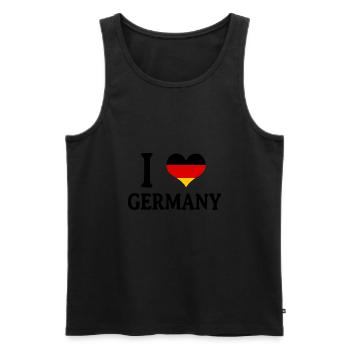 J’adore l’Allemagne| J’ai du cœur l’Allemagne - Débardeur bio Premium Homme - noir - Devant - AI Model Male 178 light (178cm)