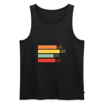 Fahrrad retro Rennrad vintage Geschenk - Männer Premium Bio Tank Top - Schwarz - Vorne - Michal (187cm)