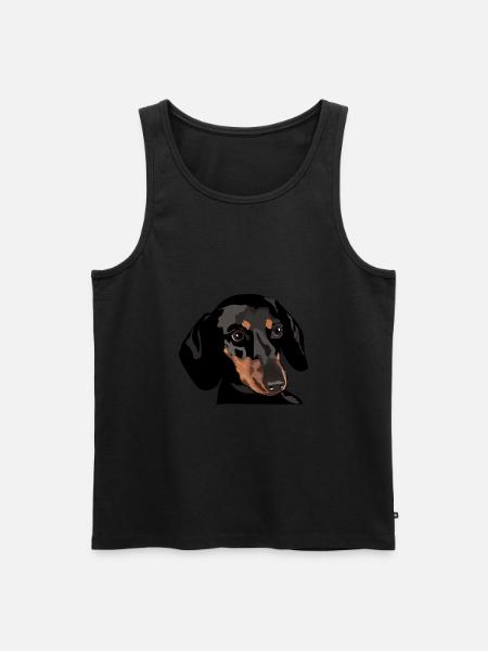 Dackel Kopf - Männer Premium Bio Tank Top - Schwarz
