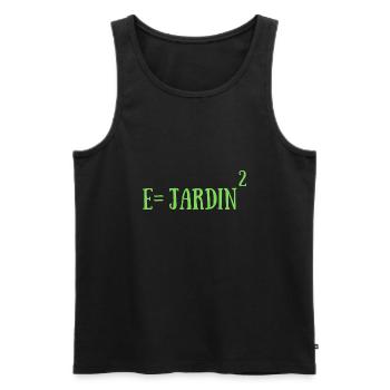 Energie équation jardin au carré humour jardinier - Débardeur bio Premium Homme - noir - Devant - Michal (187cm)