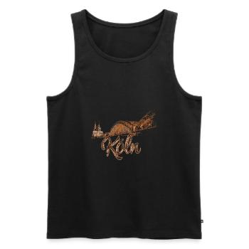 cologne, skyline, pont, cologne, marron - Débardeur bio Premium Homme - noir - Devant - AI Model Male 178 light (178cm)