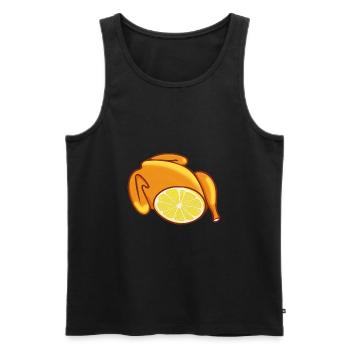 poulet, poulet, citron, poulet au citron, bande dessinée - Débardeur bio Premium Homme - noir - Devant - Michal (187cm)