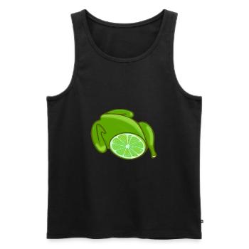 hähnchen,hühnchen,limone,zitronenhühnchen,comic - Männer Premium Bio Tank Top - Schwarz - Vorne - AI Model Male 178 light (178cm)