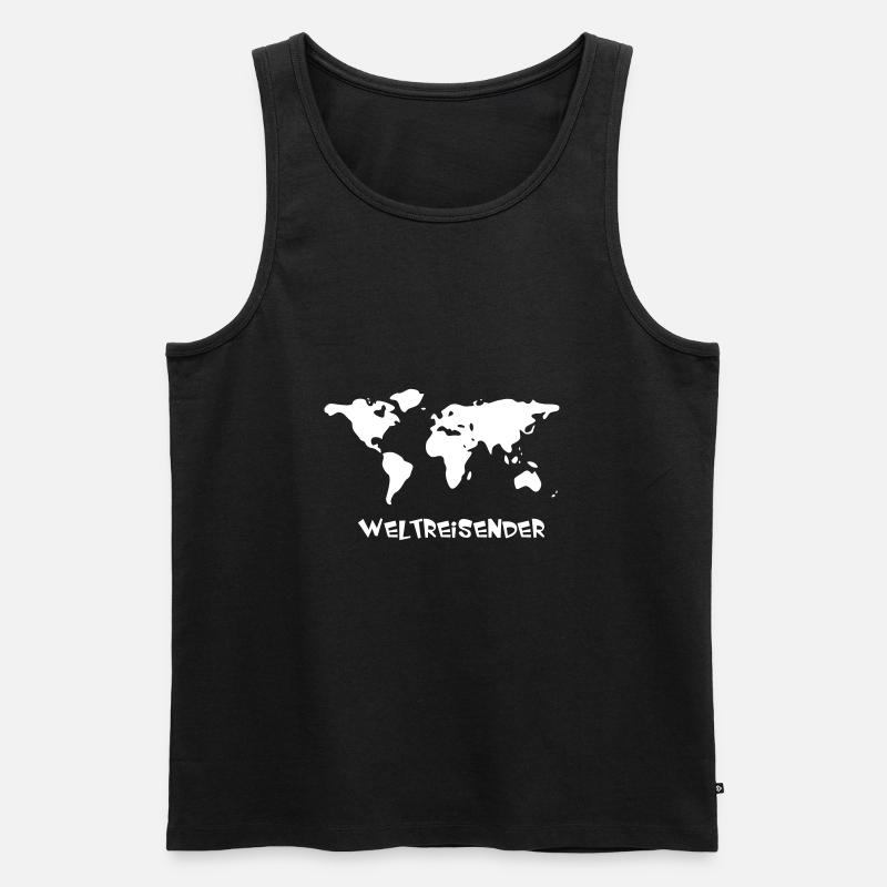 Weltreisender - Männer Premium Bio Tank Top - Schwarz