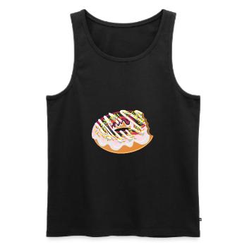 Donut Doughnut Lustiges Geschenk - Männer Premium Bio Tank Top - Schwarz - Vorne - Michal (187cm)