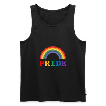 Pride Rainbow | LGBT | rainbow - Men's Premium Organic Tank Top - black - Front - Michal (187cm)