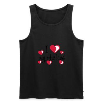 i love my worlds greatest meilleur mari husband t - Débardeur bio Premium Homme - noir - Devant - Michal (187cm)