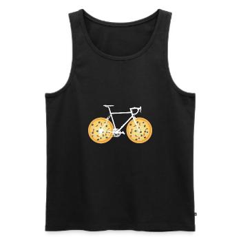 Pizza vélo pizza pizza drôle - Débardeur bio Premium Homme - noir - Devant - AI Model Male 178 light (178cm)