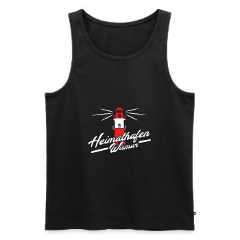Heimathafen Wismar Norddeutschland Leuchtturm - Männer Premium Bio Tank Top - Schwarz - Vorne - Michal (187cm)