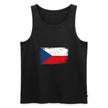 Drapeau République tchèque - Débardeur bio Premium Homme - noir - Devant - Michal (187cm)