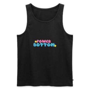 Power Bottom - Men's Premium Organic Tank Top - black - Front - AI Model Male 178 light (178cm)