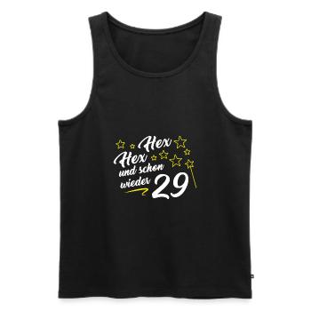 Hex Hex und schon wieder 29 lustig 30. Geburtstag - Männer Premium Bio Tank Top - Schwarz - Vorne - AI Model Male 178 light (178cm)