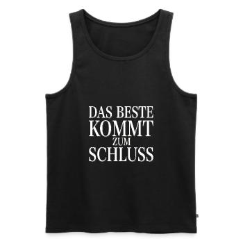 Das Beste kommt zum Schluss - Männer Premium Bio Tank Top - Schwarz - Vorne - AI Model Male 178 light (178cm)