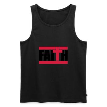 Religion Logo Text - Männer Premium Bio Tank Top - Schwarz - Vorne - AI Model Male 178 light (178cm)