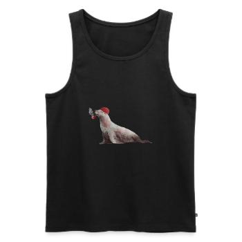 Seehund Robbe Küste Nordsee - Männer Premium Bio Tank Top - Schwarz - Vorne - Michal (187cm)