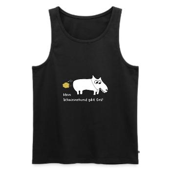Mein Schweinehund gibt Gas! - Männer Premium Bio Tank Top - Schwarz - Vorne - Michal (187cm)