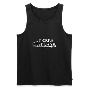 Fett ist Leben - Männer Premium Bio Tank Top - Schwarz - Vorne - AI Model Male 178 light (178cm)