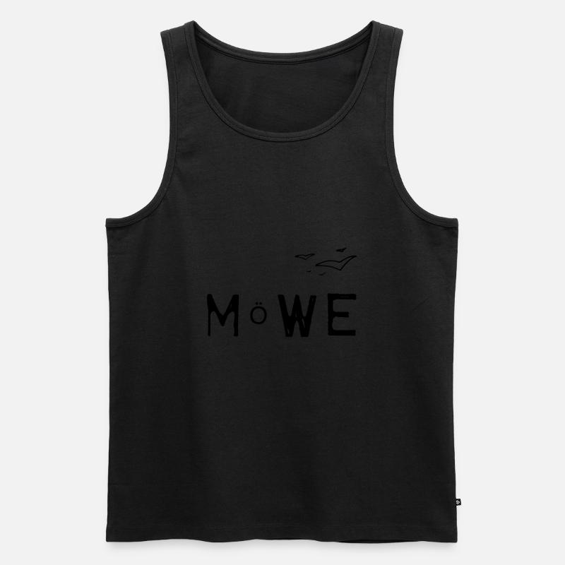 möwe - Männer Premium Bio Tank Top - Schwarz