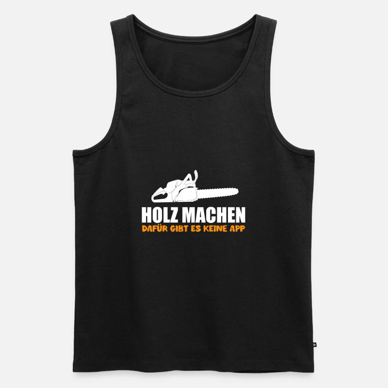 Baumfäller Geschenk - Männer Premium Bio Tank Top - Schwarz