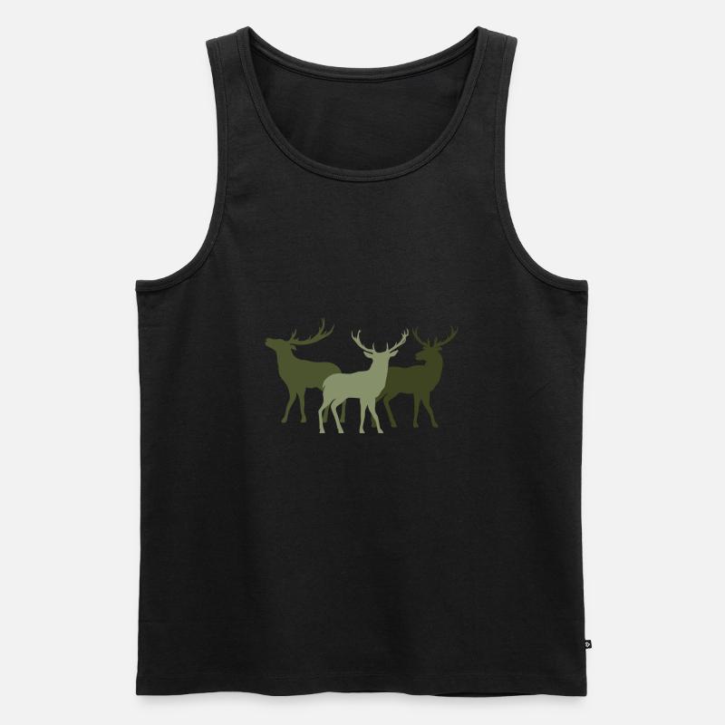 Hirsch - Männer Premium Bio Tank Top - Schwarz