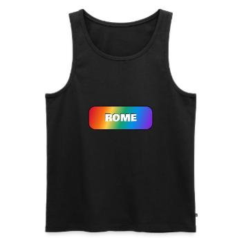 ROME ARC-EN-CIEL HAPPY PRIDE - Débardeur bio Premium Homme - noir - Devant - AI Model Male 178 light (178cm)