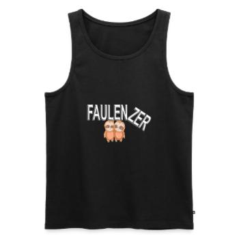 Faulenzer - Faultier - Männer Premium Bio Tank Top - Schwarz - Vorne - AI Model Male 178 light (178cm)