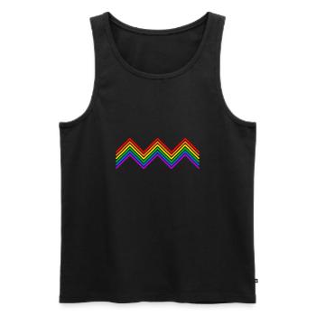 Regenbogen LGBT Zickzack - Männer Premium Bio Tank Top - Schwarz - Vorne - AI Model Male 178 light (178cm)