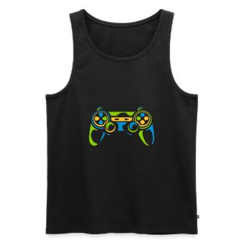 Colorful Controller Retro Console - Men's Premium Organic Tank Top - black - Front - AI Model Male 178 light (178cm)