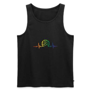 volley ball electroencephalogram Design for a - Men's Premium Organic Tank Top - black - Front - AI Model Male 178 light (178cm)