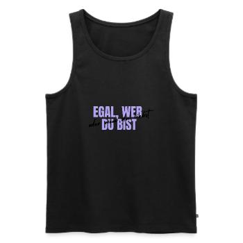egal wer du bist design - Männer Premium Bio Tank Top - Schwarz - Vorne - Michal (187cm)