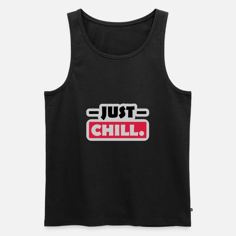 Just Chill Text Logo - Men's Premium Organic Tank Top - black