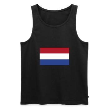 Dutch flag - Men's Premium Organic Tank Top - black - Front - AI Model Male 178 light (178cm)