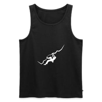 Vintage Bouldern Boulderer Klettern Kletterer - Männer Premium Bio Tank Top - Schwarz - Vorne - Michal (187cm)