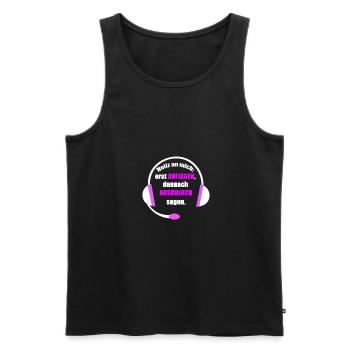 Notiz an mich erst auflegen danach arschloch sagen - Männer Premium Bio Tank Top - Schwarz - Vorne - Michal (187cm)