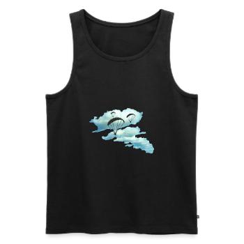 Cloud paragliding paraglider gift - Men's Premium Organic Tank Top - black - Front - AI Model Male 178 light (178cm)