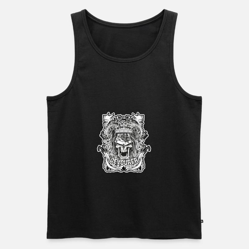 Devourer Totenschädel Skull - Männer Premium Bio Tank Top - Schwarz